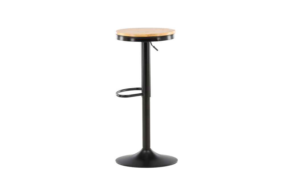 Conway barstol 2-pack svart med ekmönstrad MDF