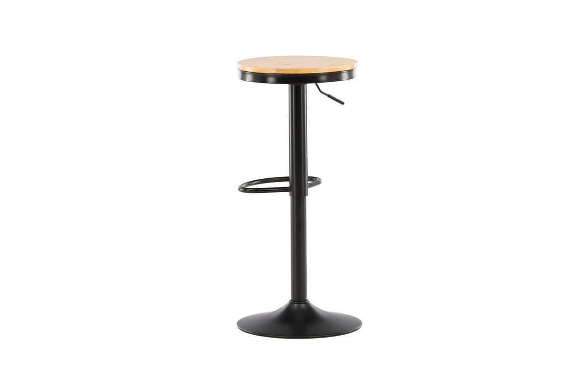 Conway barstol 2-pack svart med ekmönstrad MDF