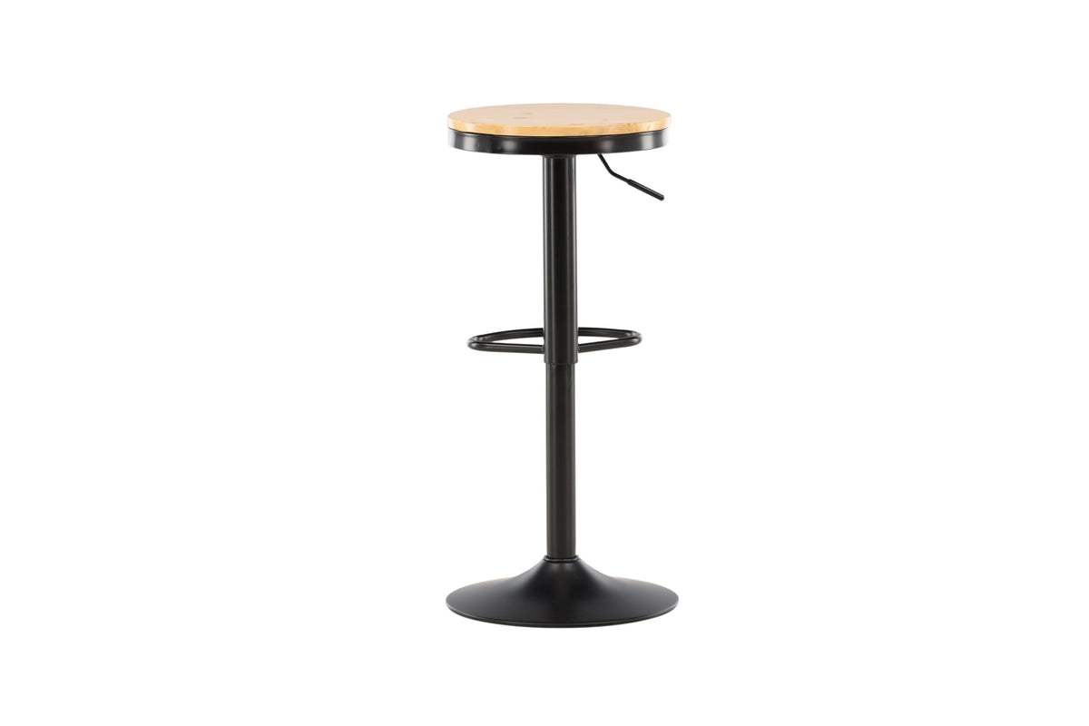 Conway barstol 2-pack svart med ekmönstrad MDF