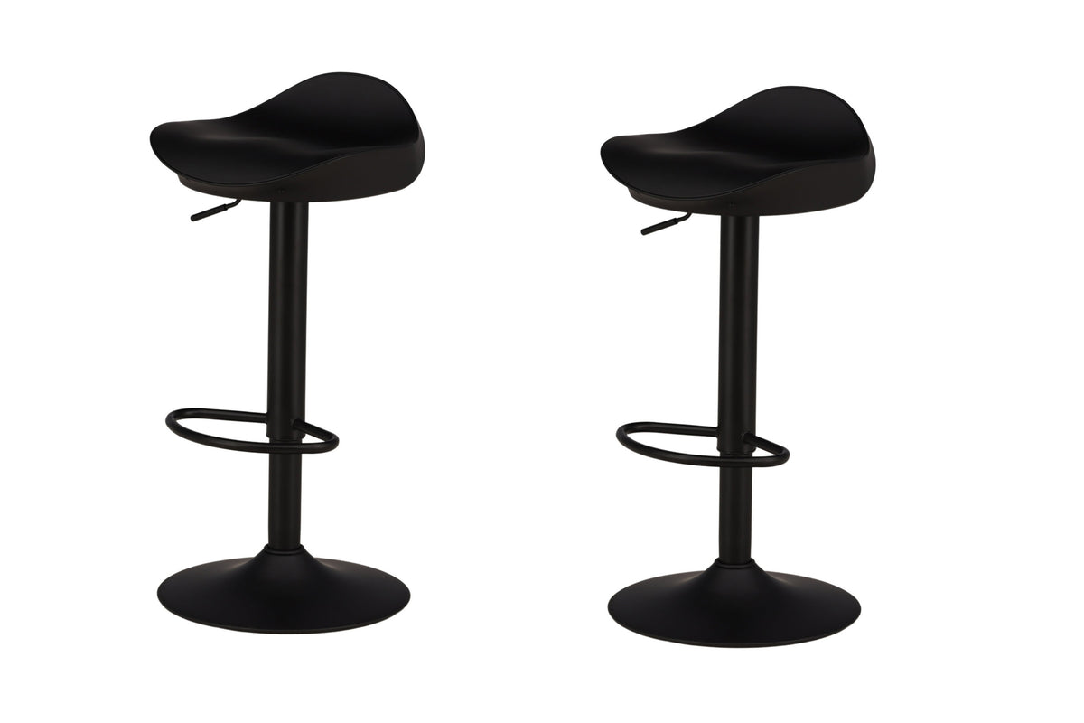 Adesto barstol 2-pack mattsvart ABS-plast med svart underrede