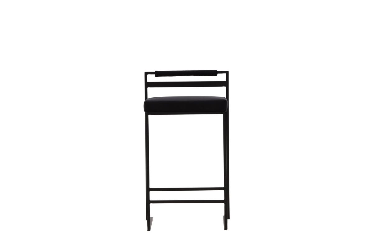 Opelika barstol 2-pack svart sammet