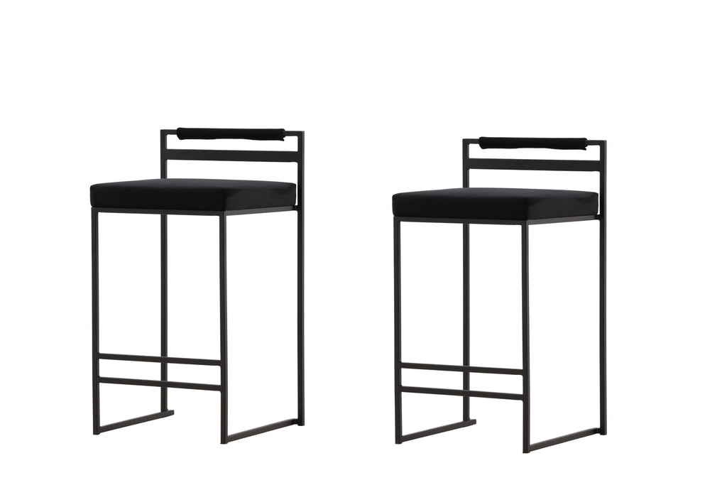 Opelika barstol 2-pack svart sammet