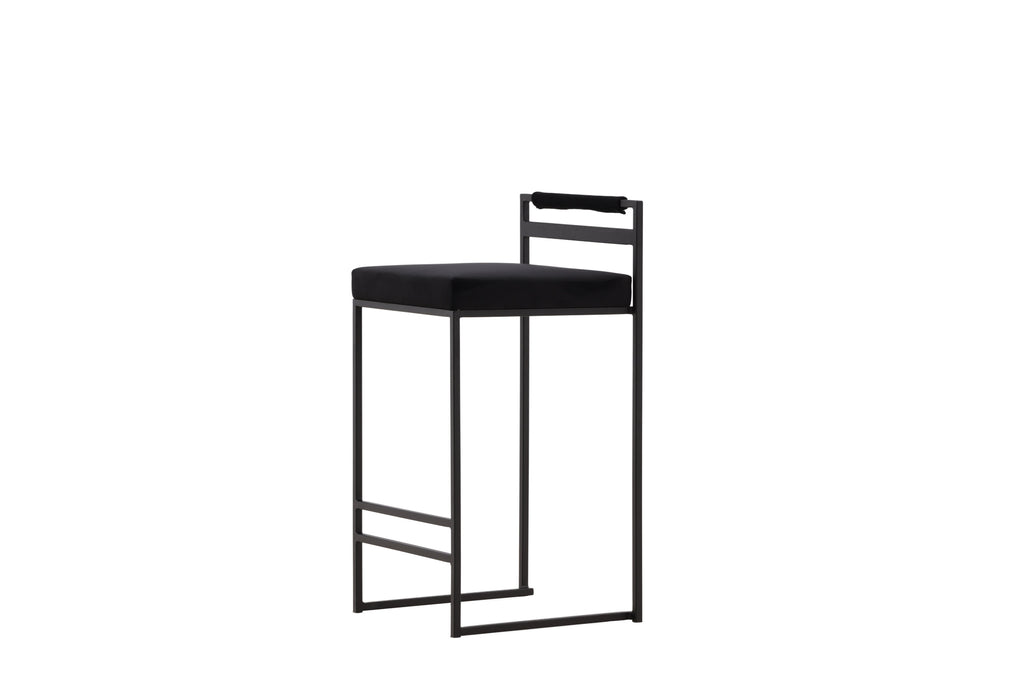 Opelika barstol 2-pack svart sammet