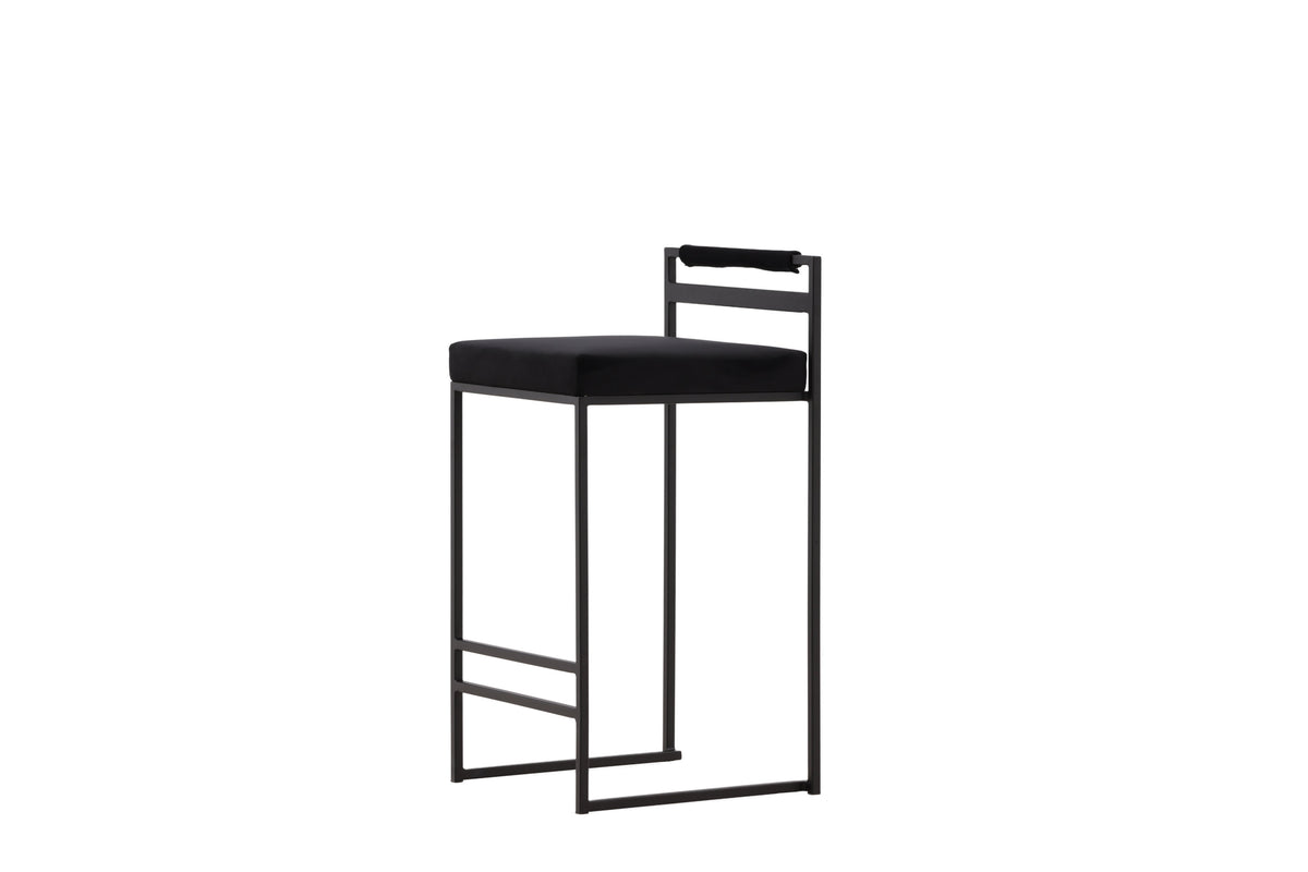 Opelika barstol 2-pack svart sammet
