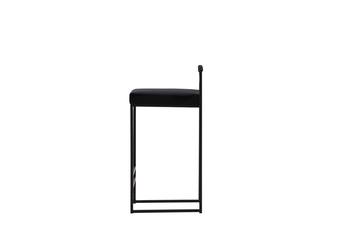 Opelika barstol 2-pack svart sammet