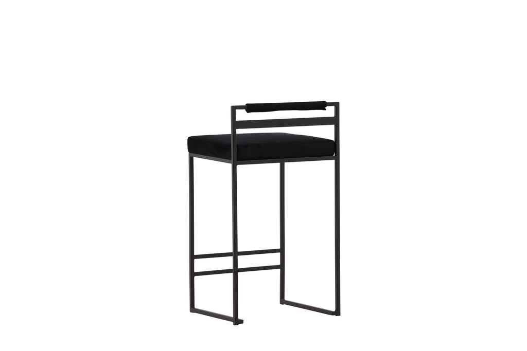 Opelika barstol 2-pack svart sammet