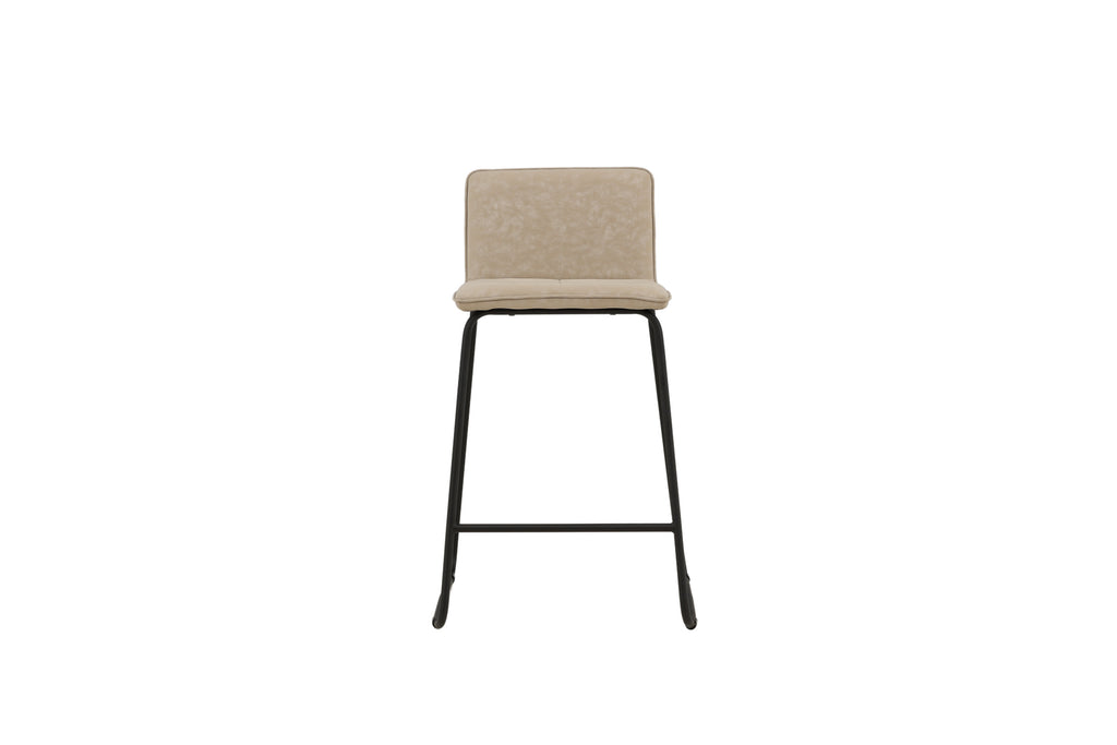 Bisbee barstol 2-pack svart med beige mikrofiber