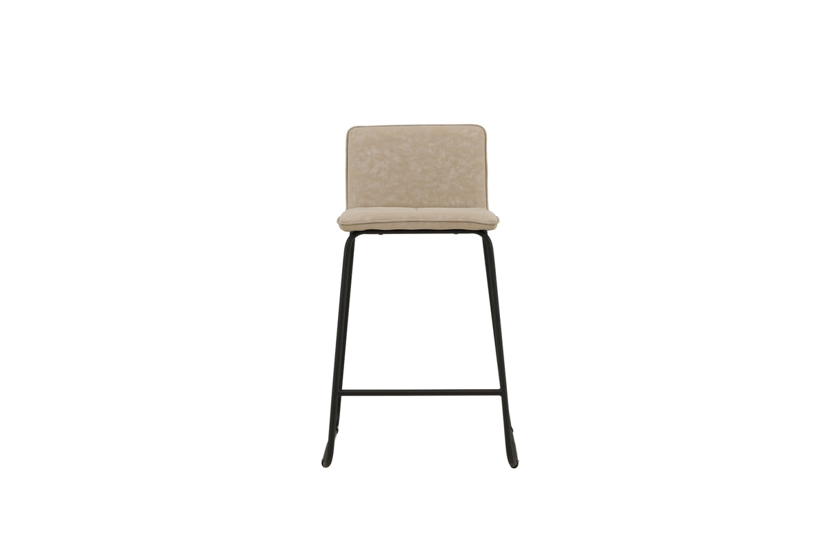Bisbee barstol 2-pack svart med beige mikrofiber