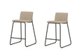 Bisbee barstol 2-pack svart med beige mikrofiber