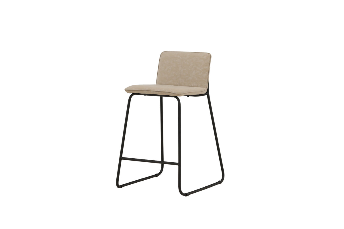 Bisbee barstol 2-pack svart med beige mikrofiber