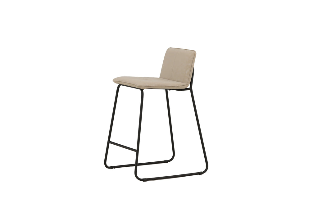 Bisbee barstol 2-pack svart med beige mikrofiber
