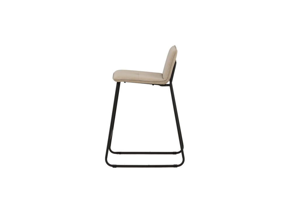 Bisbee barstol 2-pack svart med beige mikrofiber