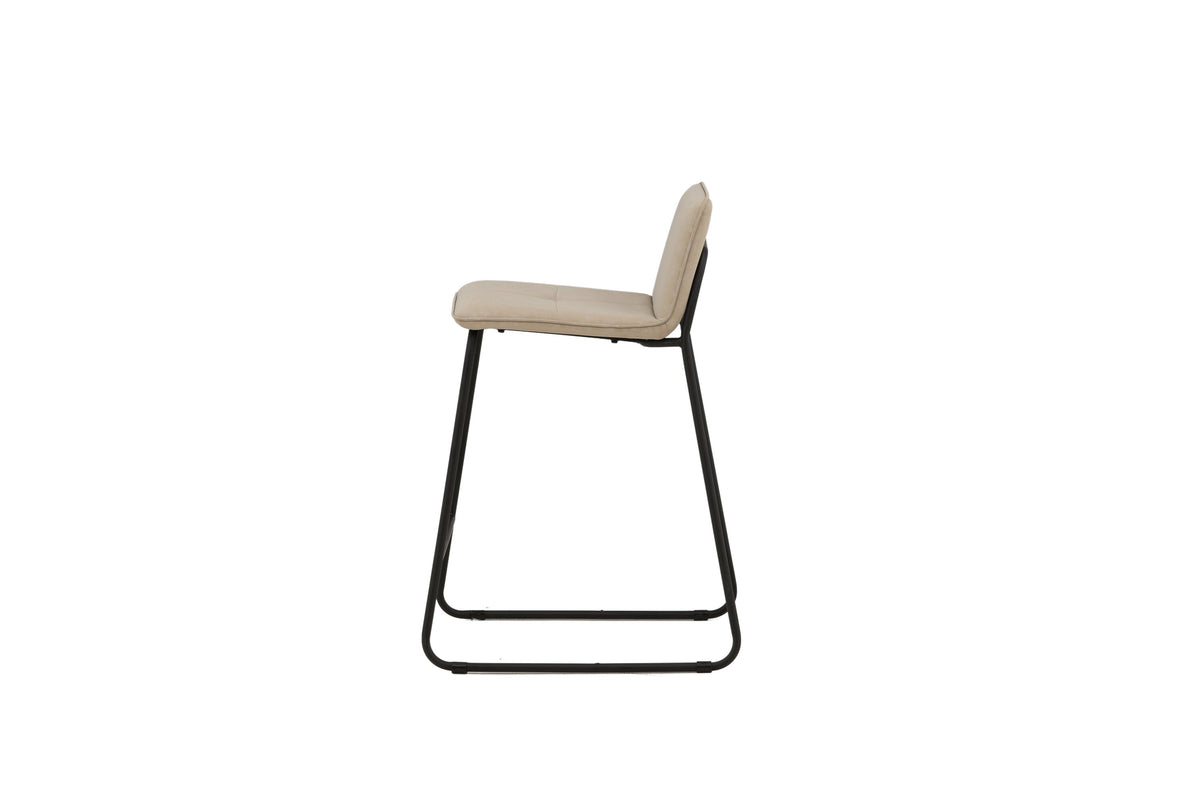 Bisbee barstol 2-pack svart med beige mikrofiber