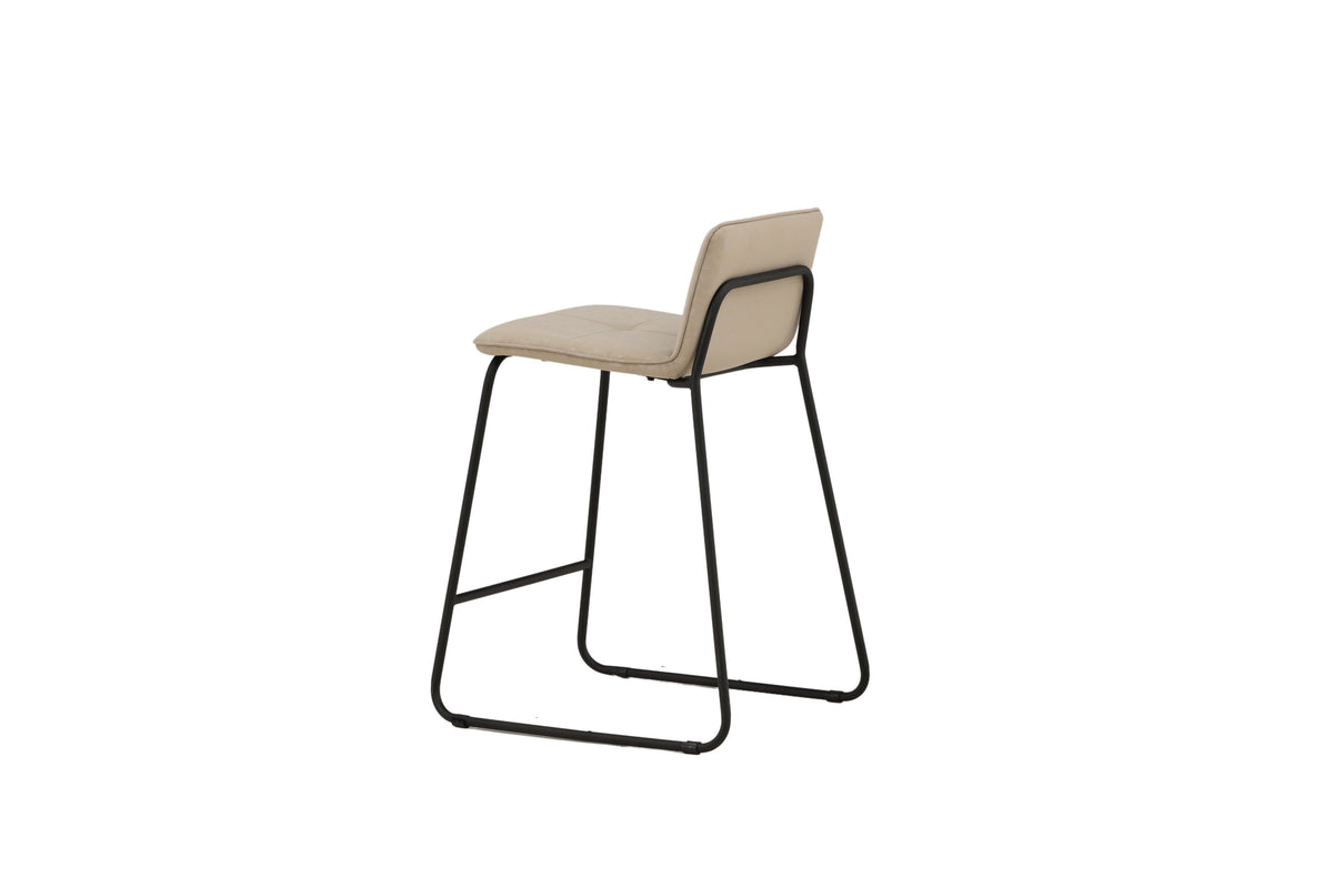 Bisbee barstol 2-pack svart med beige mikrofiber