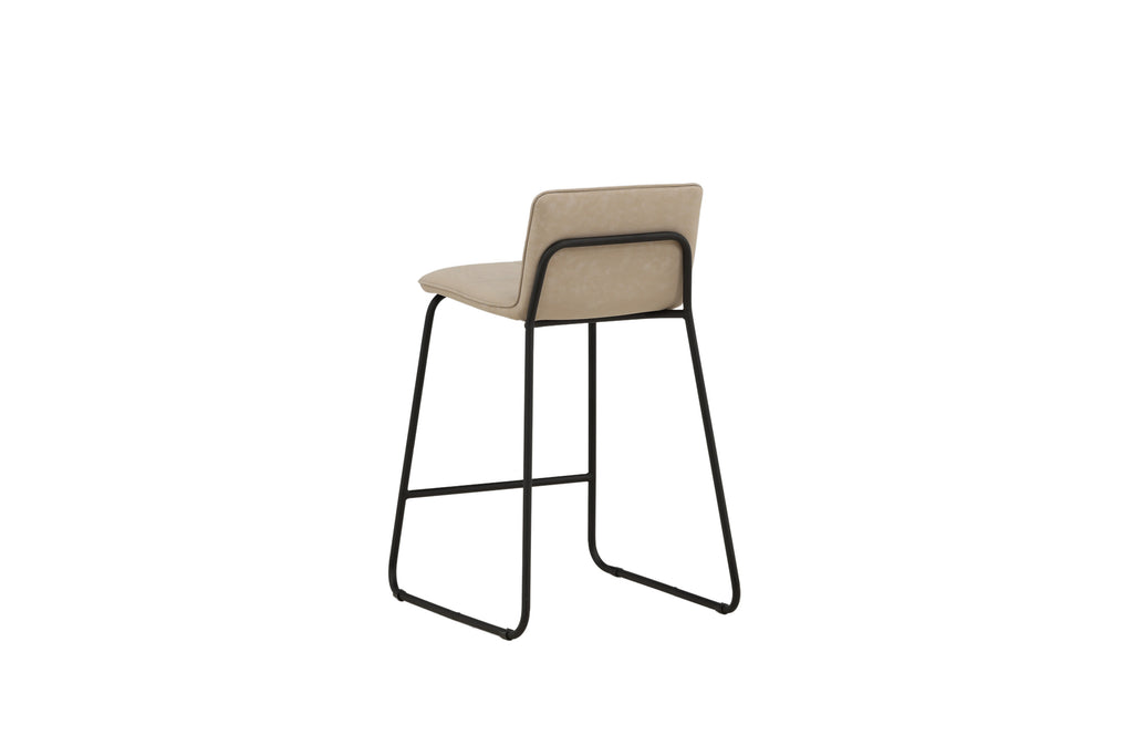 Bisbee barstol 2-pack svart med beige mikrofiber