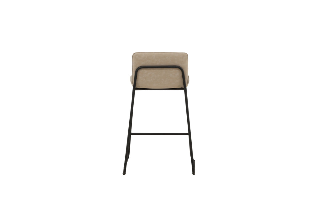 Bisbee barstol 2-pack svart med beige mikrofiber