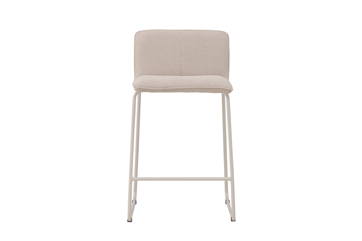 Bisbee barstol 2-pack beige med beige boucléklädsel