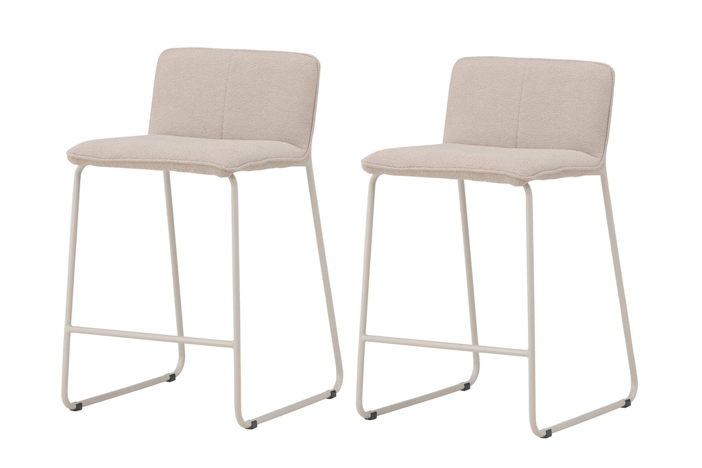 Bisbee barstol 2-pack beige med beige boucléklädsel