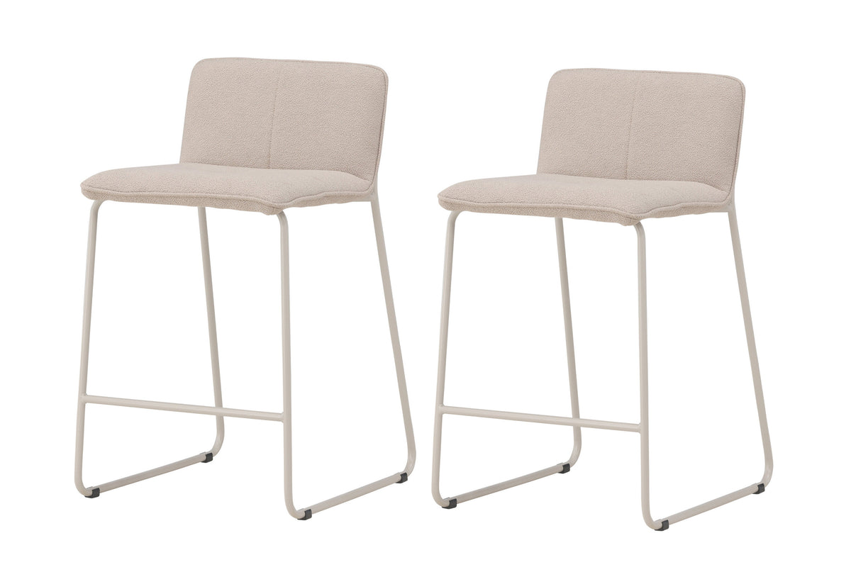 Bisbee barstol 2-pack beige med beige boucléklädsel
