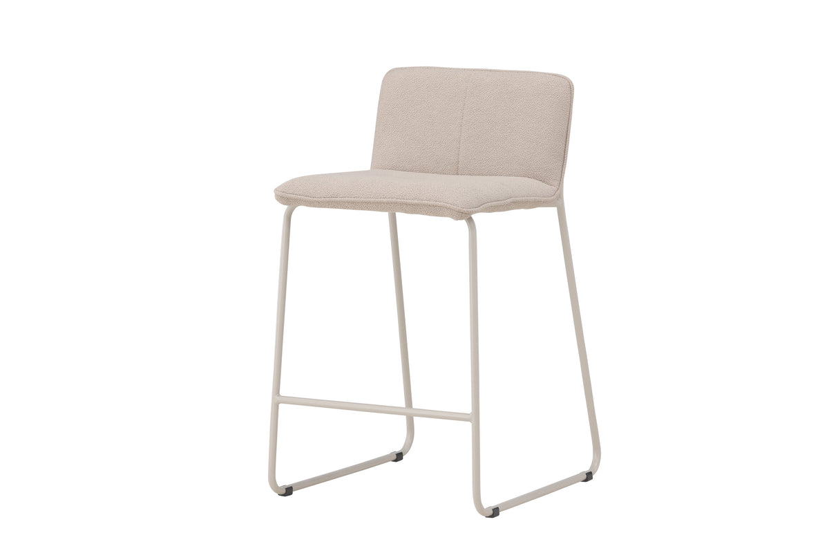 Bisbee barstol 2-pack beige med beige boucléklädsel