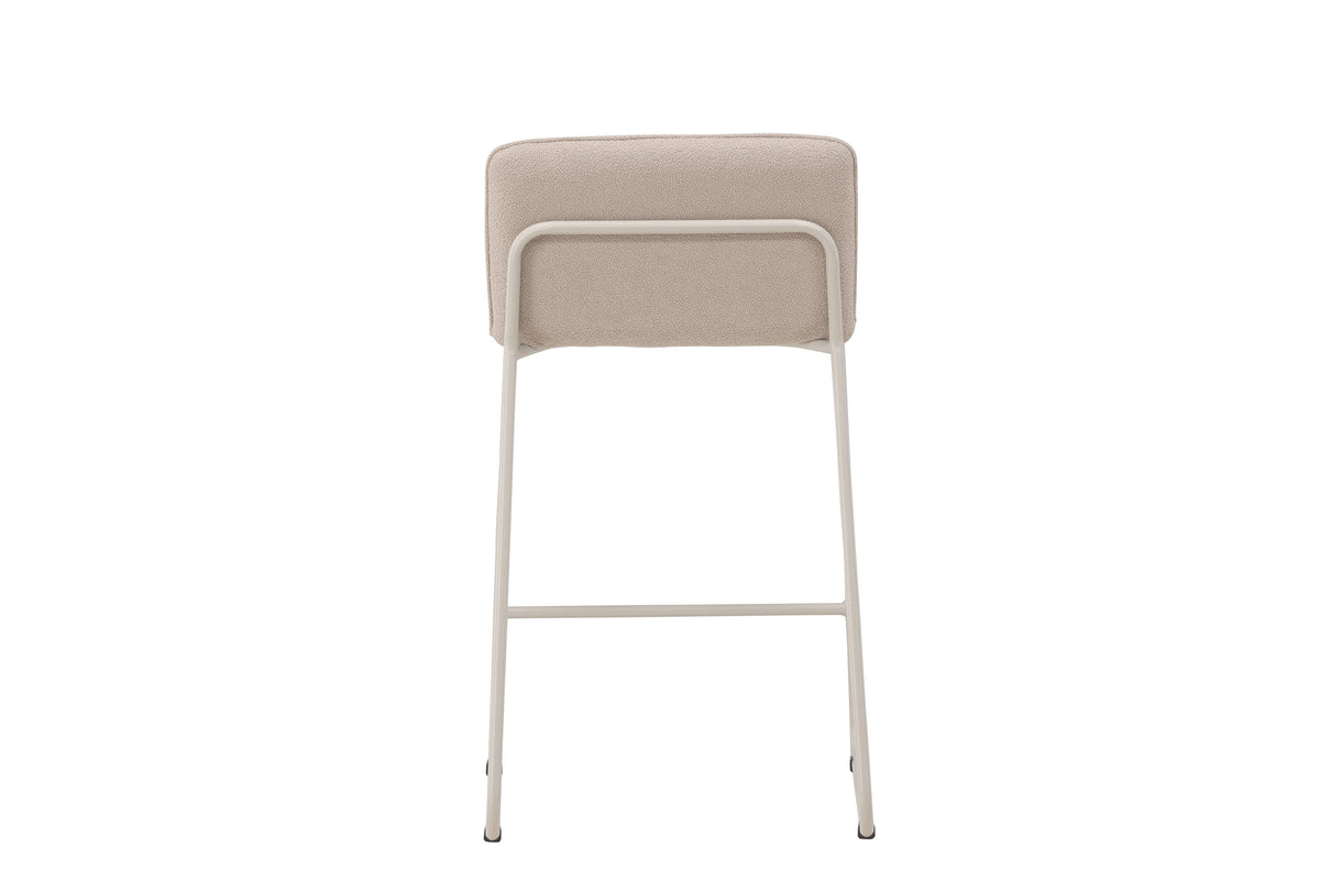 Bisbee barstol 2-pack beige med beige boucléklädsel