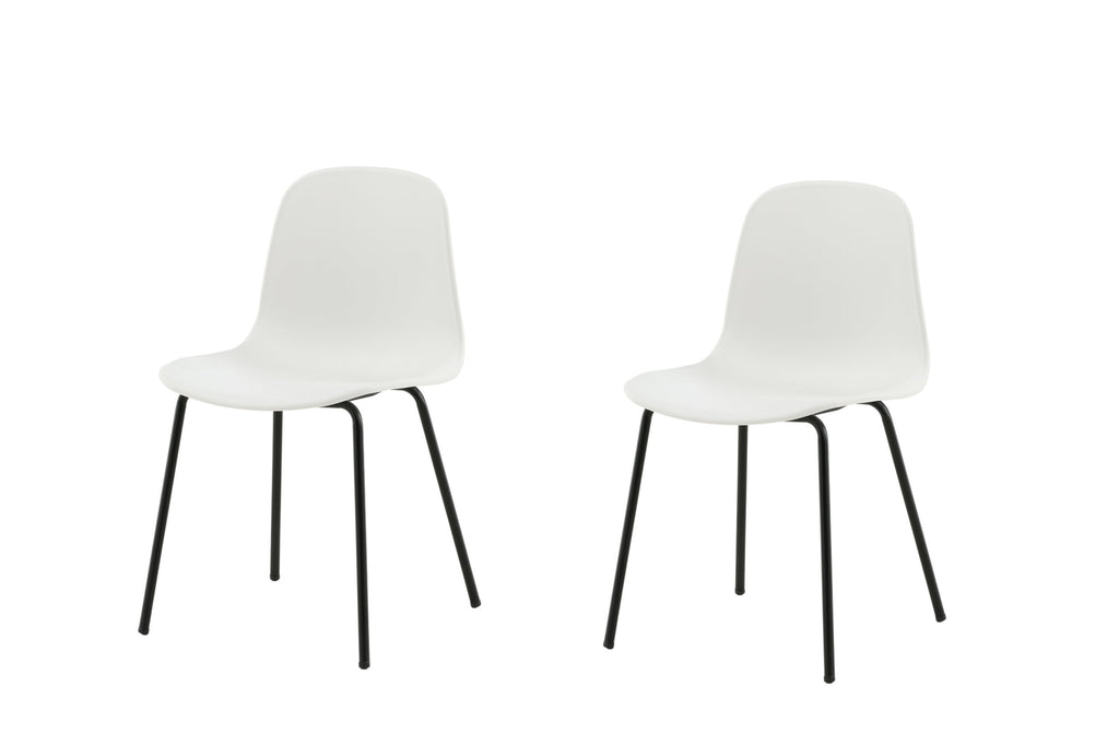 Arctic matstol 2-pack vit plast med svarta ben