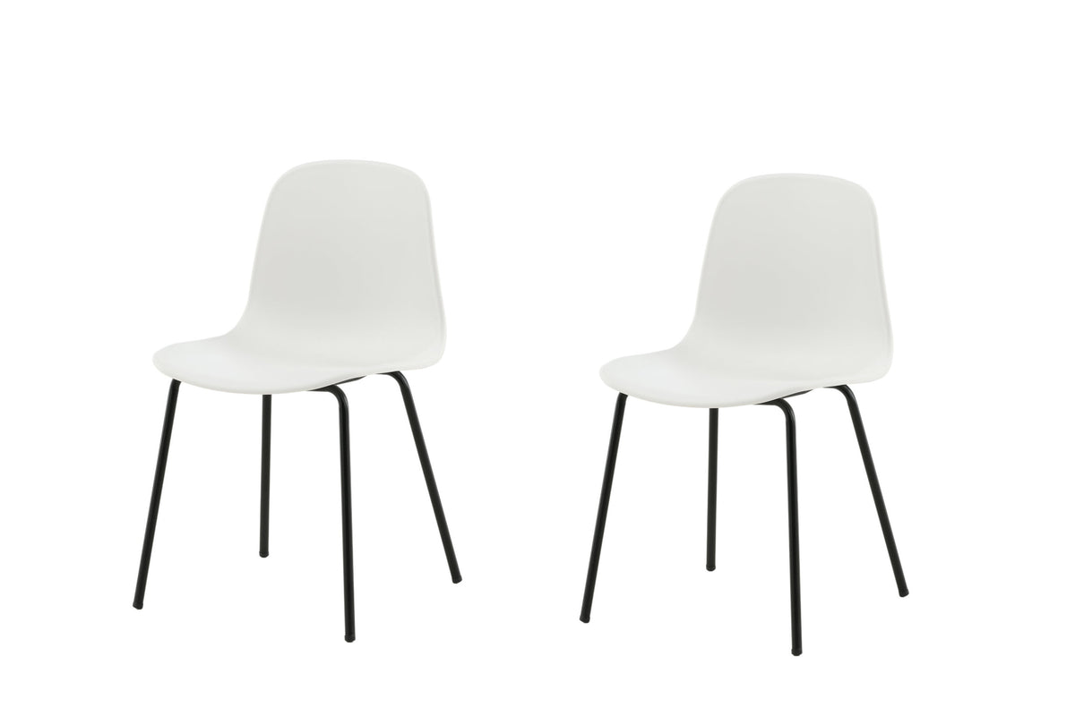 Arctic matstol 2-pack vit plast med svarta ben