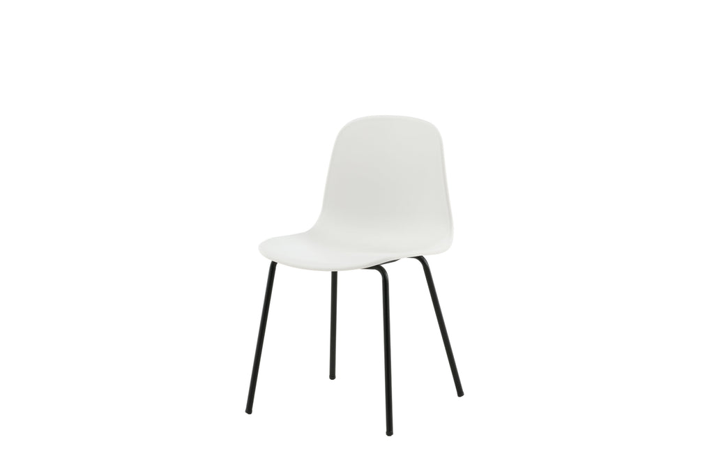 Arctic matstol 2-pack vit plast med svarta ben