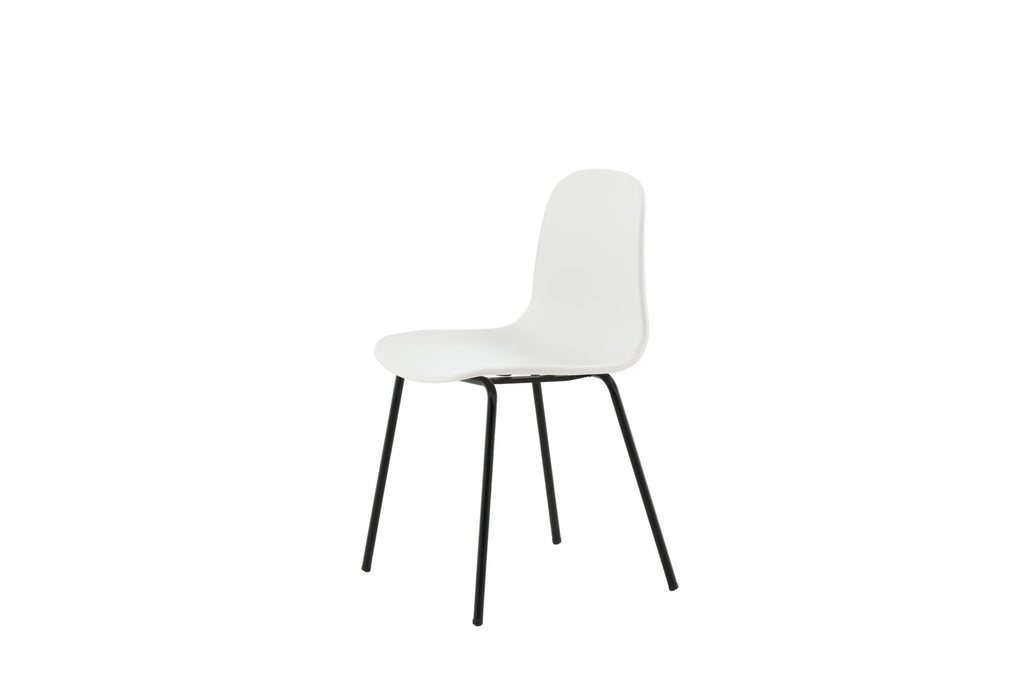 Arctic matstol 2-pack vit plast med svarta ben