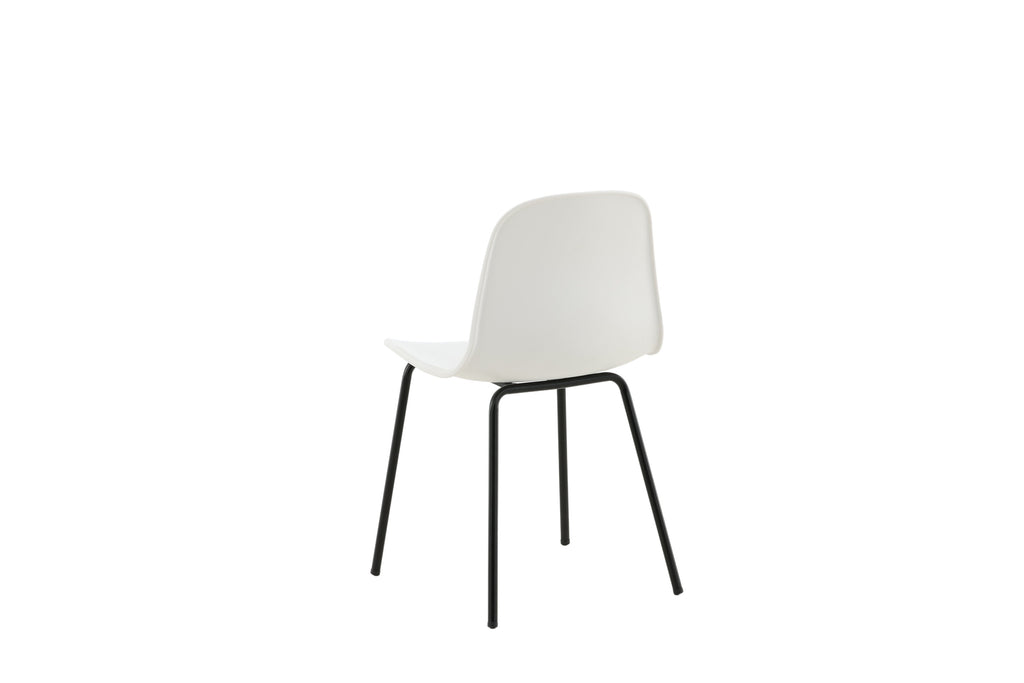 Arctic matstol 2-pack vit plast med svarta ben