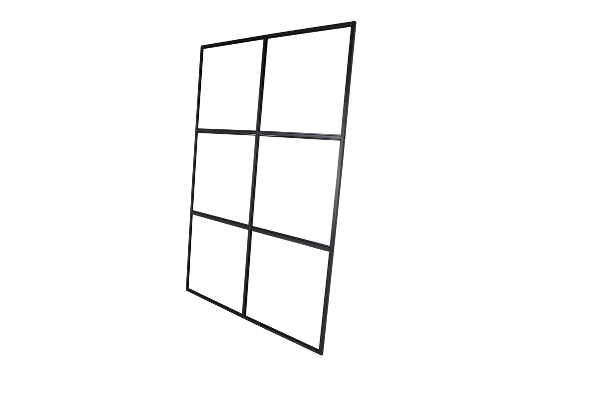 Leif industrivägg 150x210 cm svart glas och stål