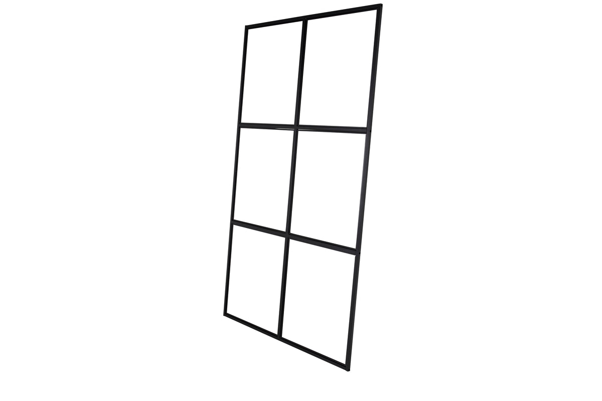 Leif industrivägg 120x210 cm svart glas och stål