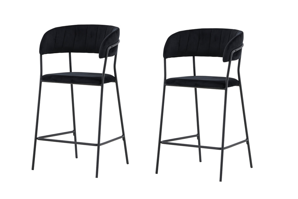 Lui barstol 2-pack svart konstläder