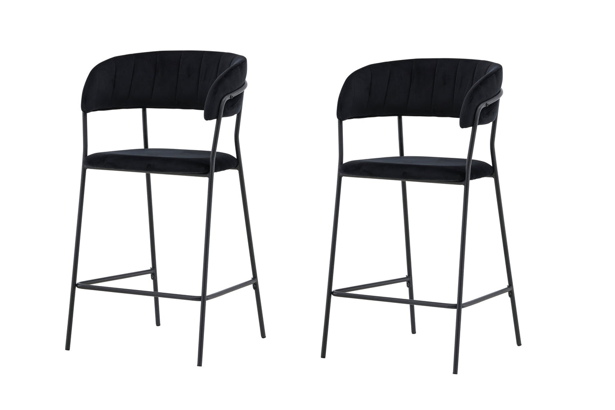 Lui barstol 2-pack svart konstläder