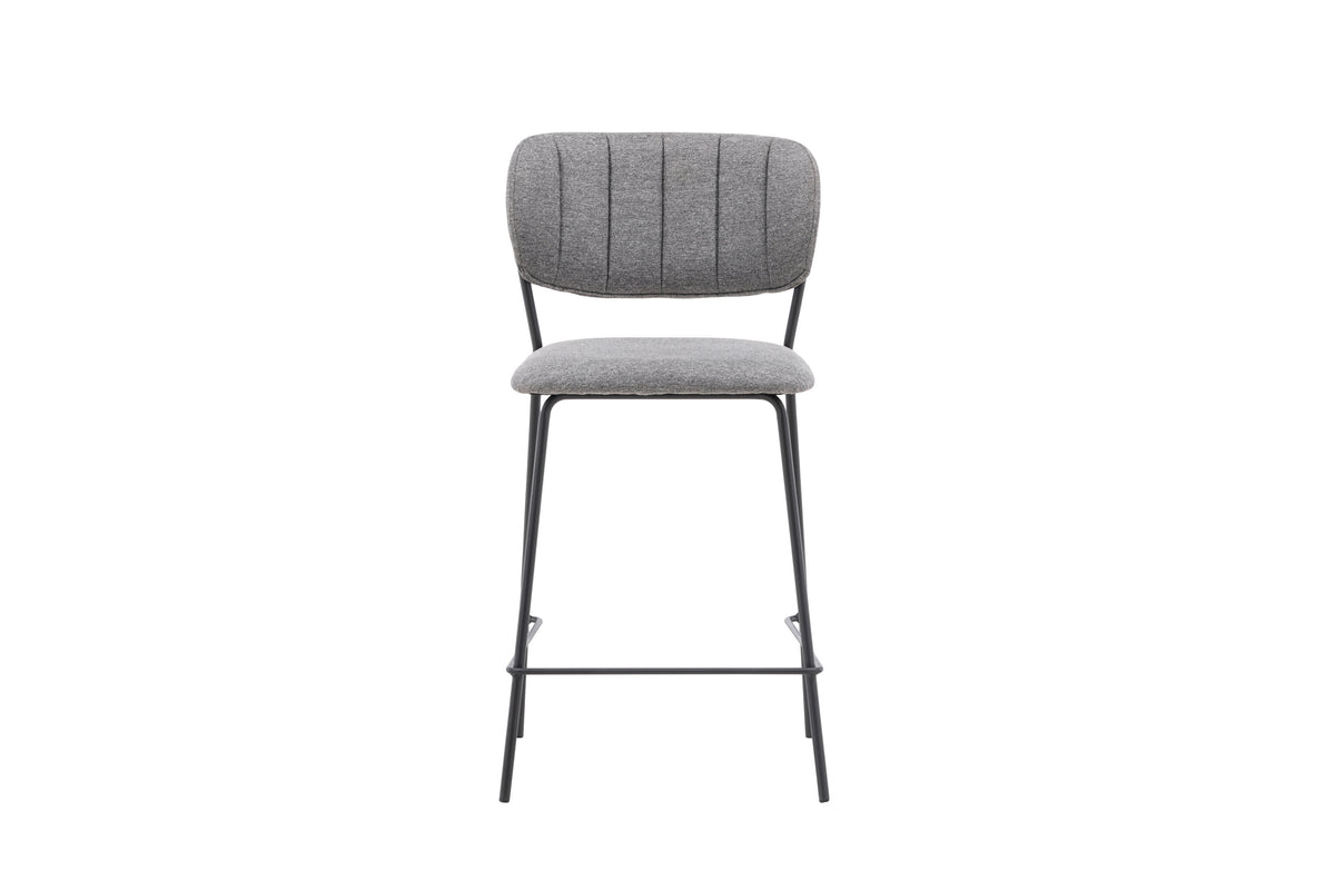 Bell barstol 2-pack svart med grått tyg