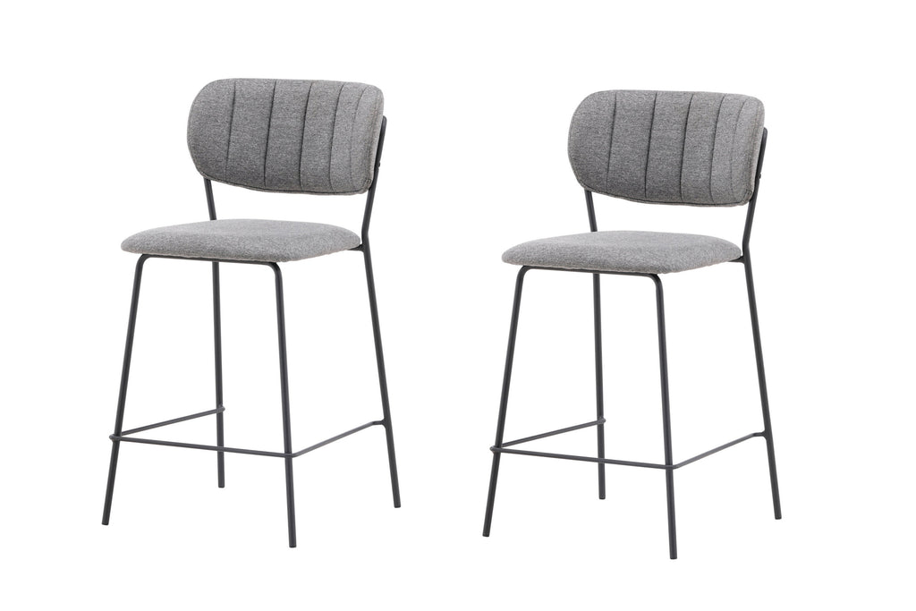 Bell barstol 2-pack svart med grått tyg