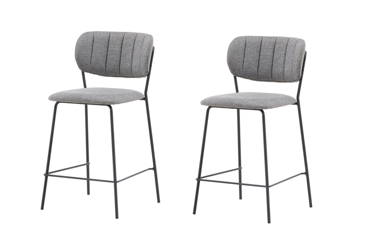 Bell barstol 2-pack svart med grått tyg