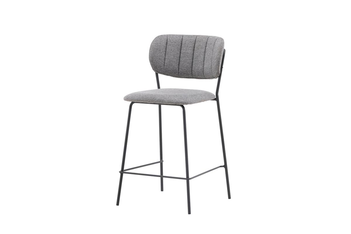 Bell barstol 2-pack svart med grått tyg
