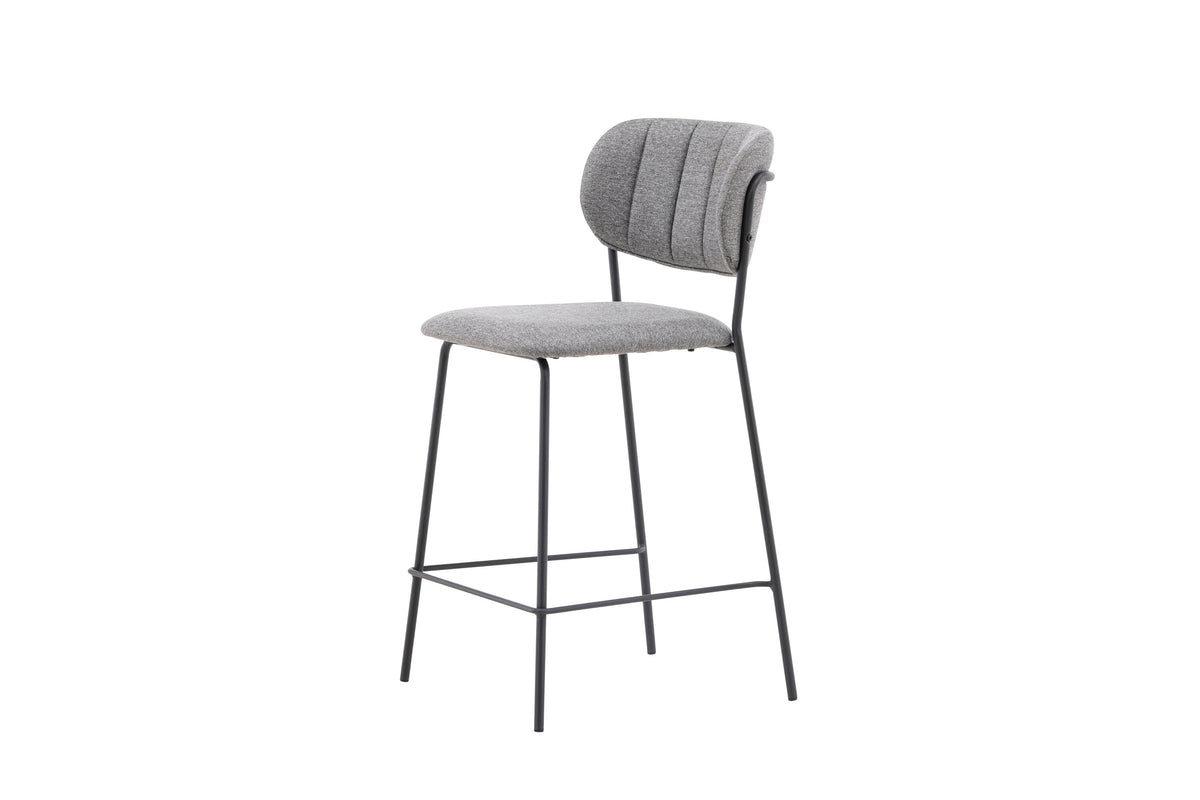 Bell barstol 2-pack svart med grått tyg