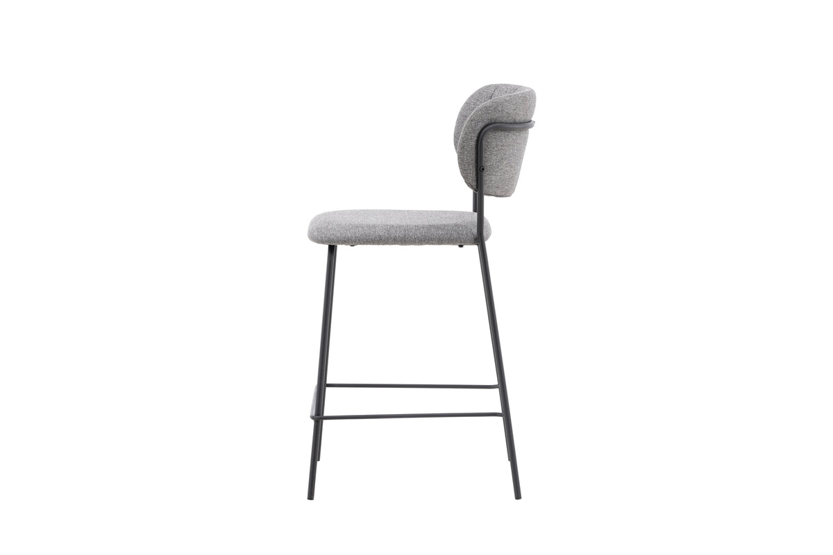 Bell barstol 2-pack svart med grått tyg