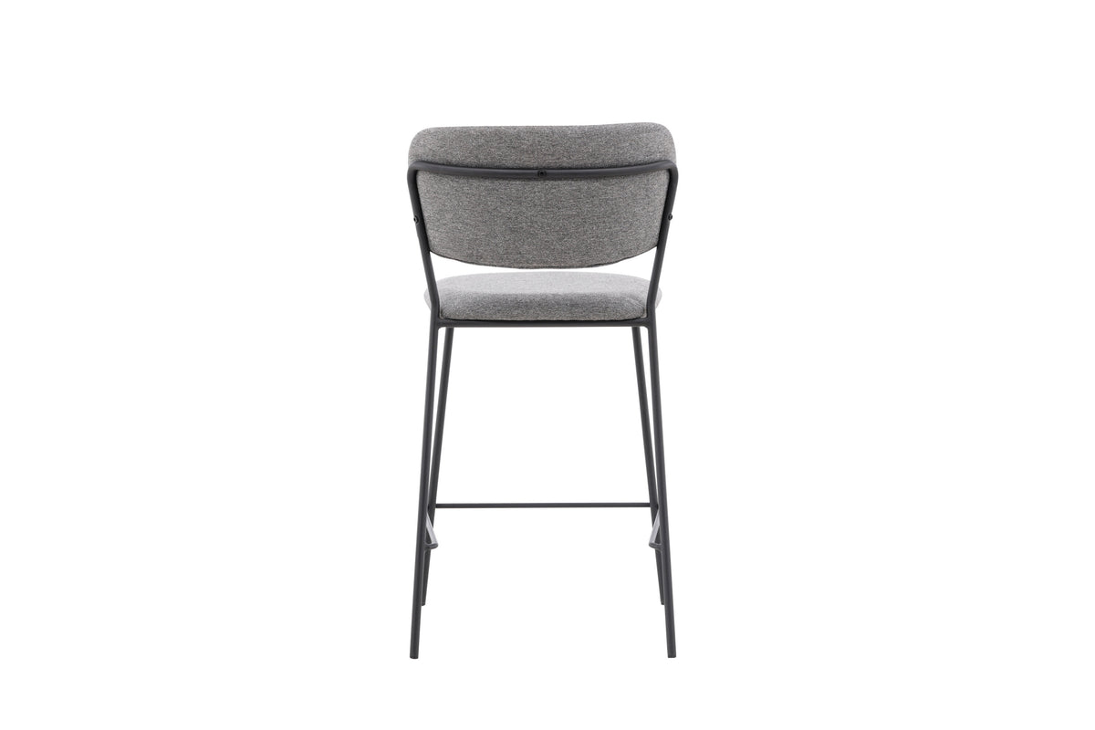 Bell barstol 2-pack svart med grått tyg