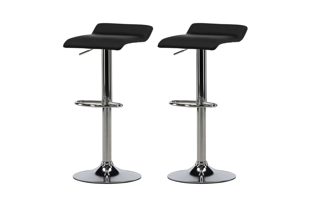 Jonna barstol 2-pack förkromat stål/svart tyg