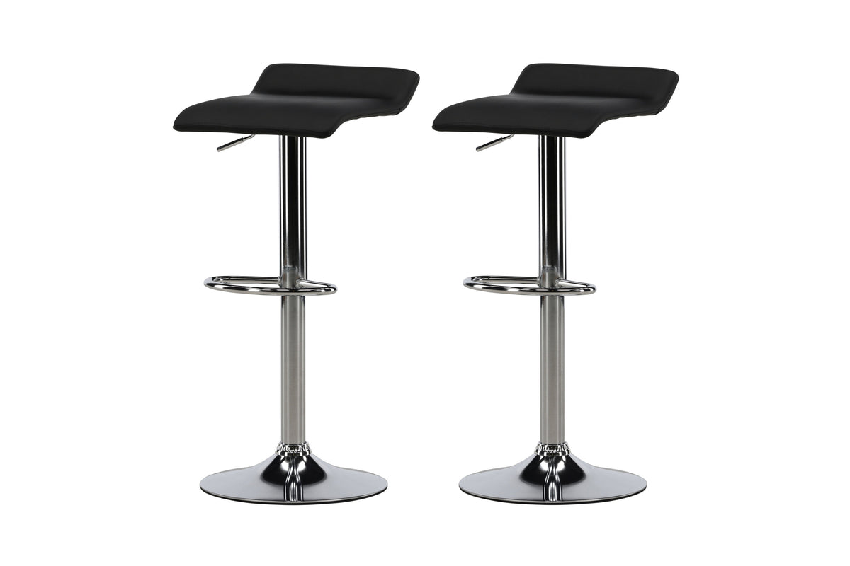 Jonna barstol 2-pack förkromat stål/svart tyg