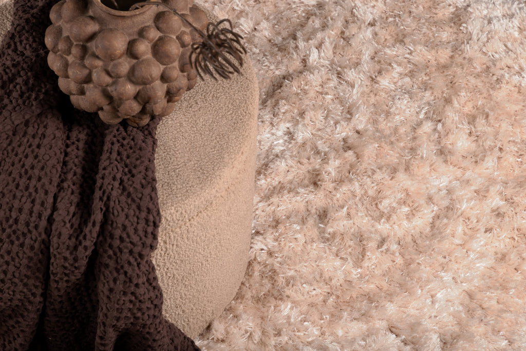 Natta matta Ø200 cm beige polyester/bomull