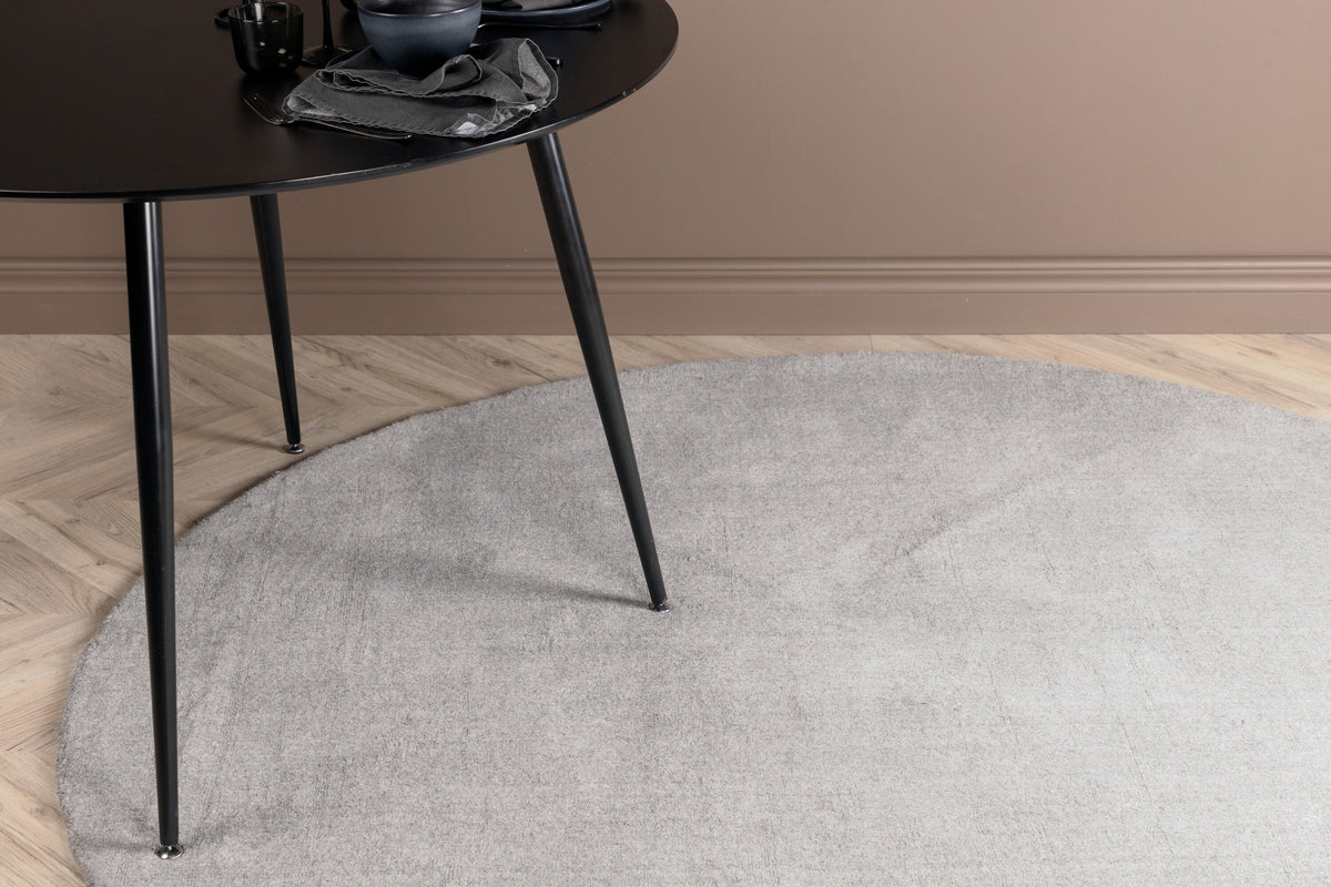 Ulla rund matta Ø200 cm ljusgrå ull/polyester