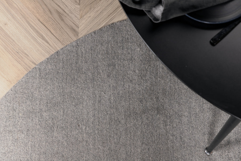 Ulla rund matta Ø200 cm ljusgrå ull/polyester