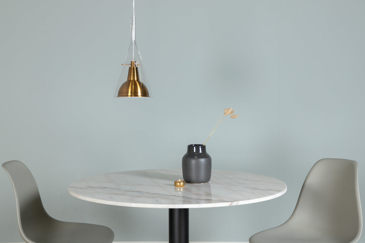 Sirius taklampa Ø25 cm, höjd 40 cm, klarglas och guldfärgad metall