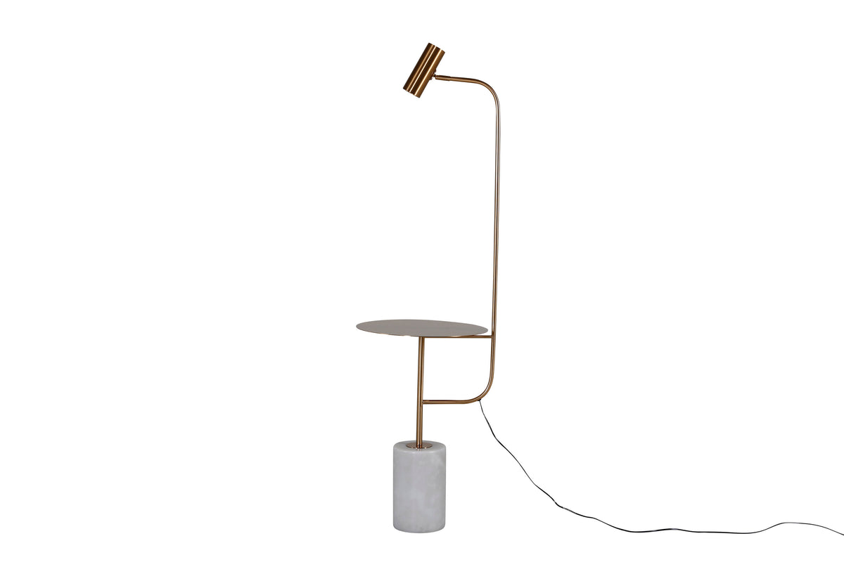 Vega bordslampa Ø40 cm höjd 152 cm vit marmor med mässingsfärgad metall