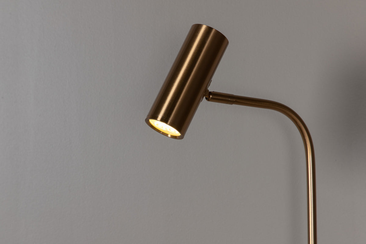 Vega bordslampa Ø40 cm höjd 152 cm vit marmor med mässingsfärgad metall