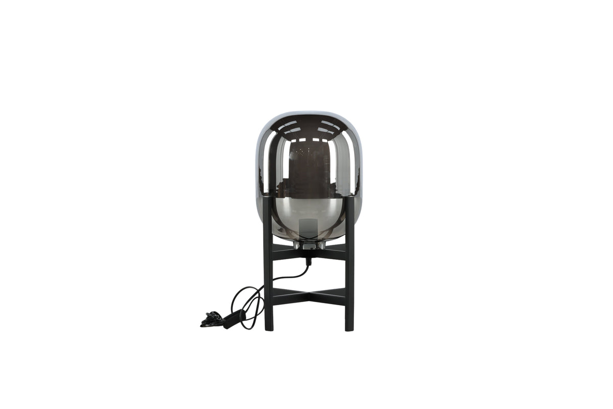 Altair bordslampa Ø26 cm, höjd 45 cm, svart metall och bärnstensfärgat glas